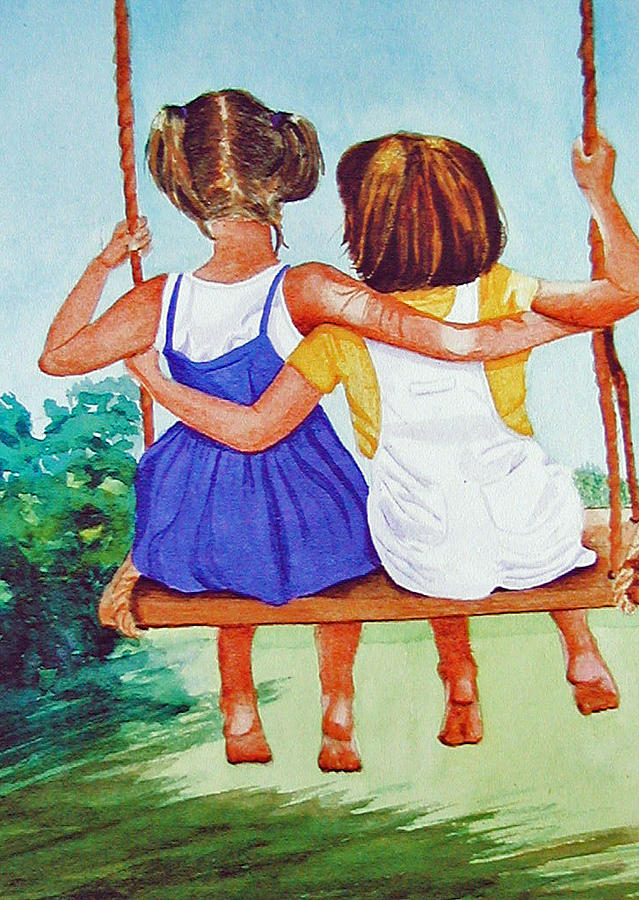 639x900 Best Friends Painting By Anna Lohse - Friendship Day Painting