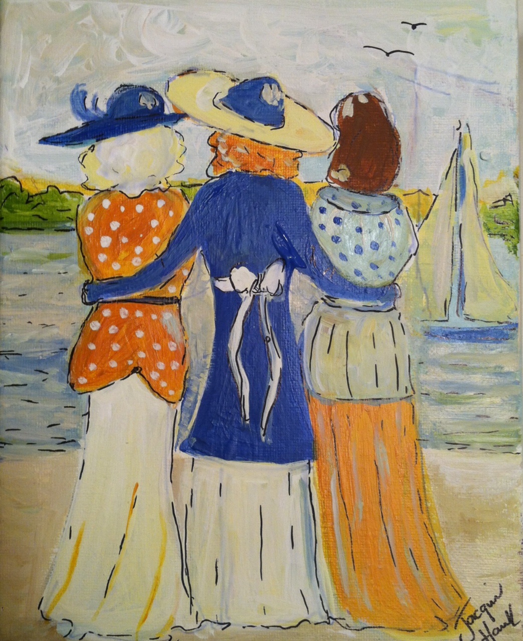 1044x1280 Day 30 30 Paintings In 30 Days Jacqui Hawk Art - Friendship Day Painting