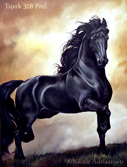 431x566 Holland Friesians - Friesian Horse Painting