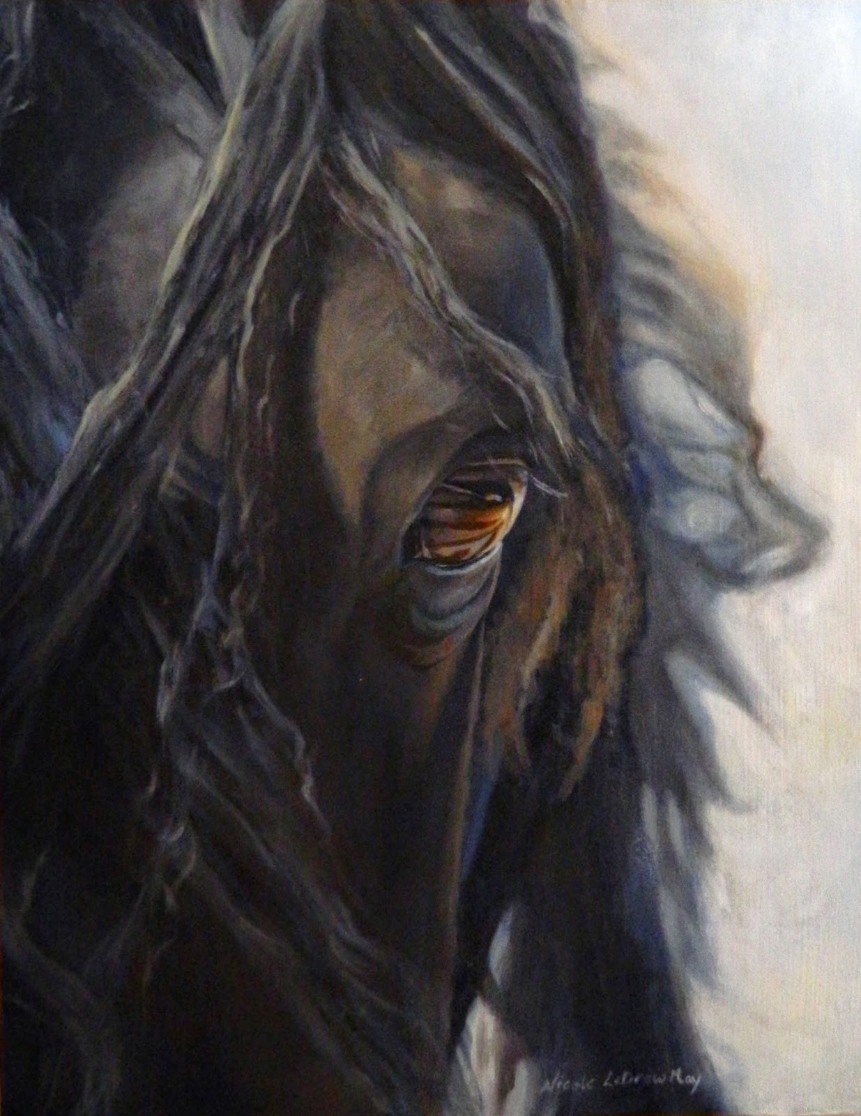 1235x1600 Nicole Ledrew May Friesian Horse Oil Painting - Friesian Horse Painting