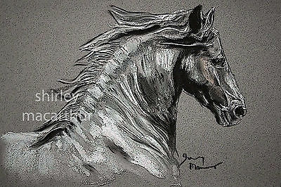 400x266 Black Friesian Horse Prints Of Original Painting - Friesian Horse Painting