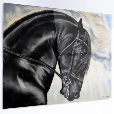 400x400 Designart - Friesian Horse Painting