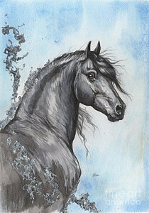 210x300 Friesian Horse Paintings Fine Art America - Friesian Painting