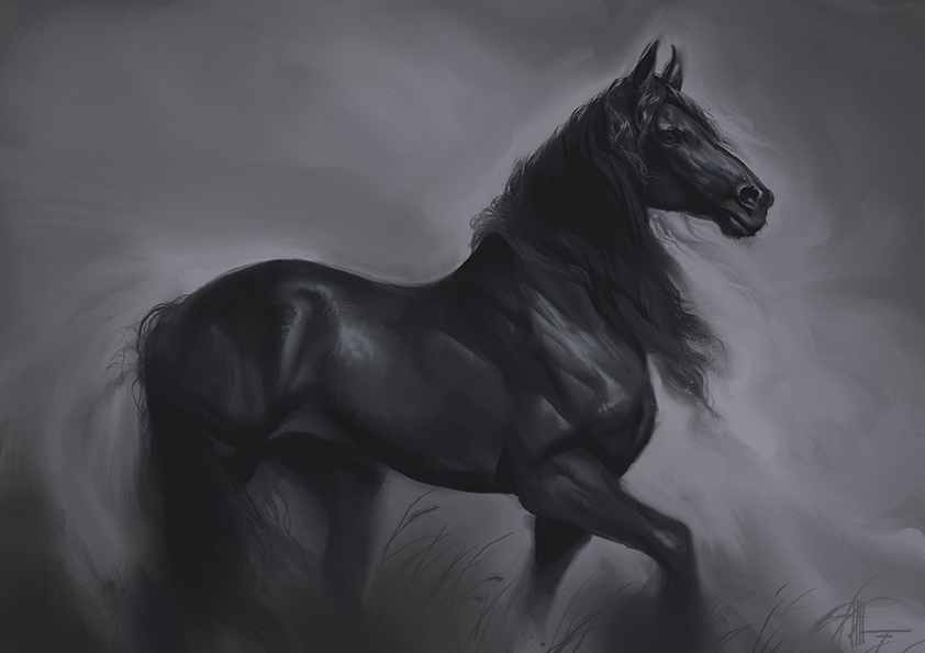 842x595 Friesian By Smirtouille - Friesian Painting