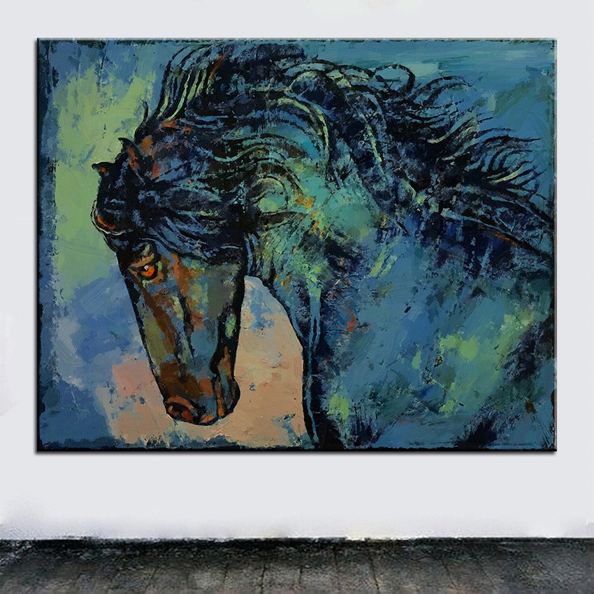850x850 Large Size Printing Oil Painting Friesian Horse Wall Painting Home - Friesian Painting