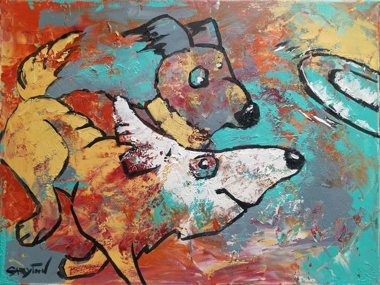 770x578 Saatchi Art Frisbee Painting By Gabriella Delamater - Frisbee Painting
