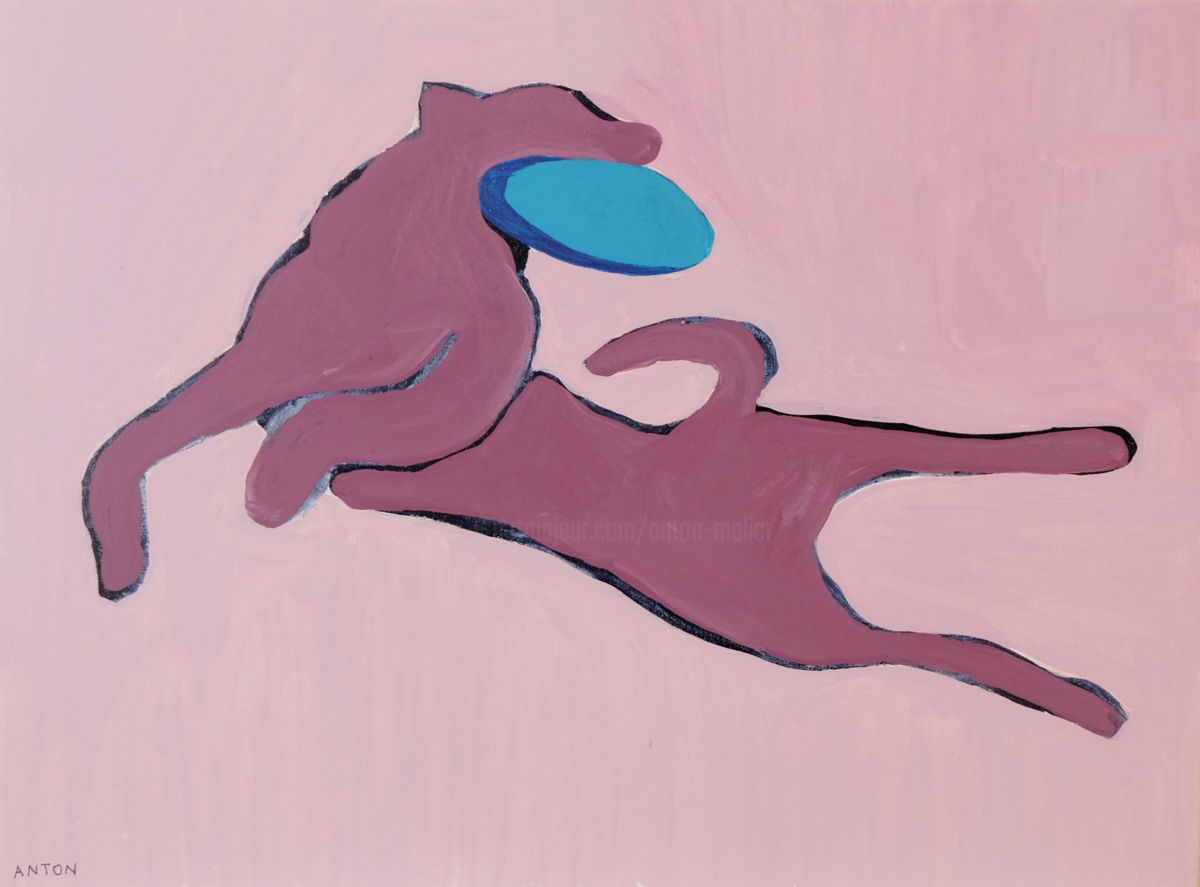 1200x887 Dog Catching Frisbee - Frisbee Painting