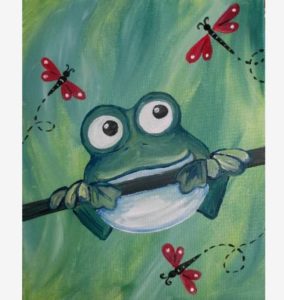 284x300 Kids Canvas Painting Frog The Red Wagon - Frog Canvas Painting