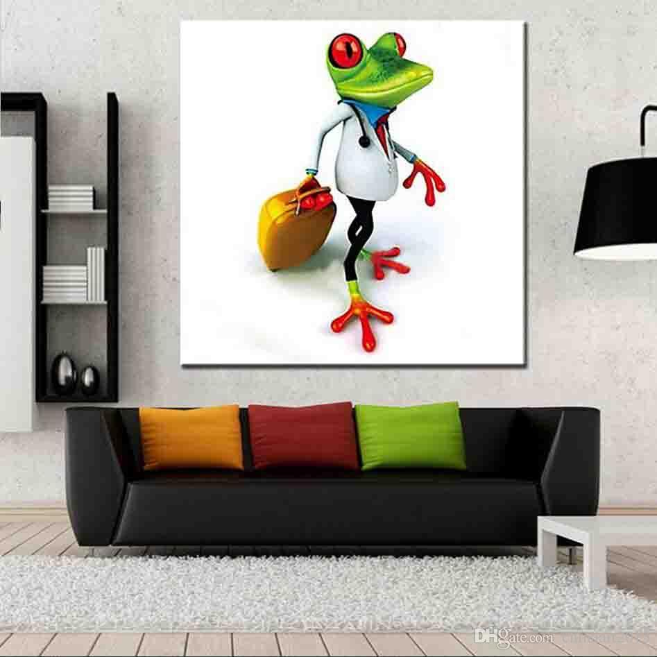 947x947 2018 Unframed Handpainted Travel Frog Animal Oil Painting - Frog Canvas Painting