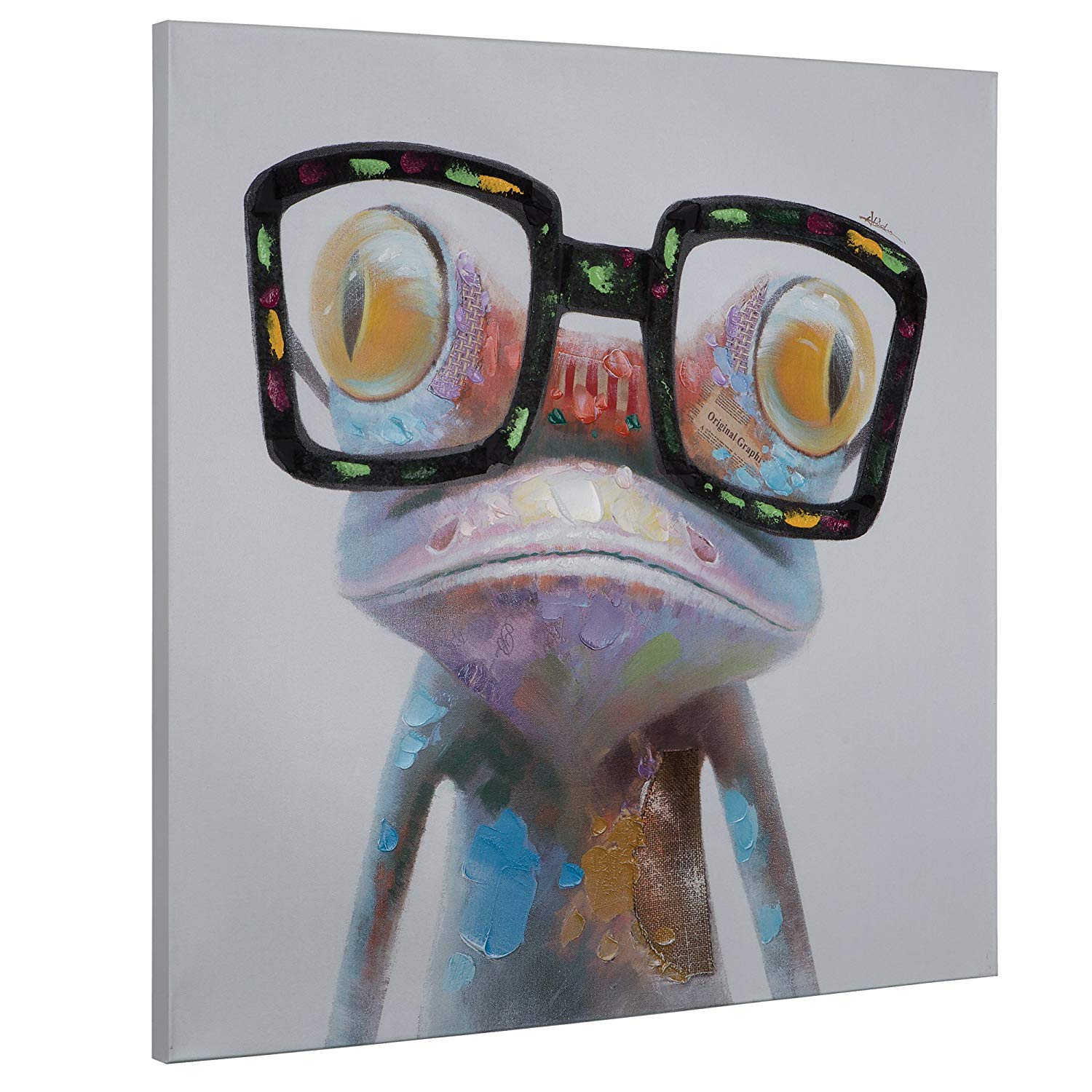 1500x1500 Yosemite Home Decor Artac0288 Hipster Froggy Multi - Frog Canvas Painting