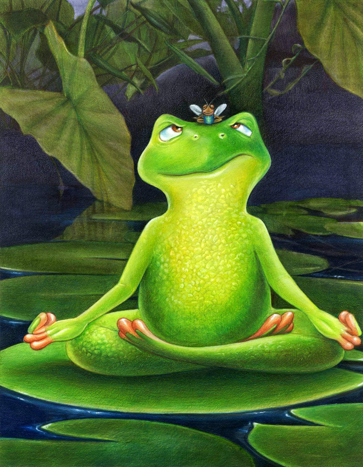 1244x1600 Illustrations By Olga Yoga Frog Painting - Frog Painting
