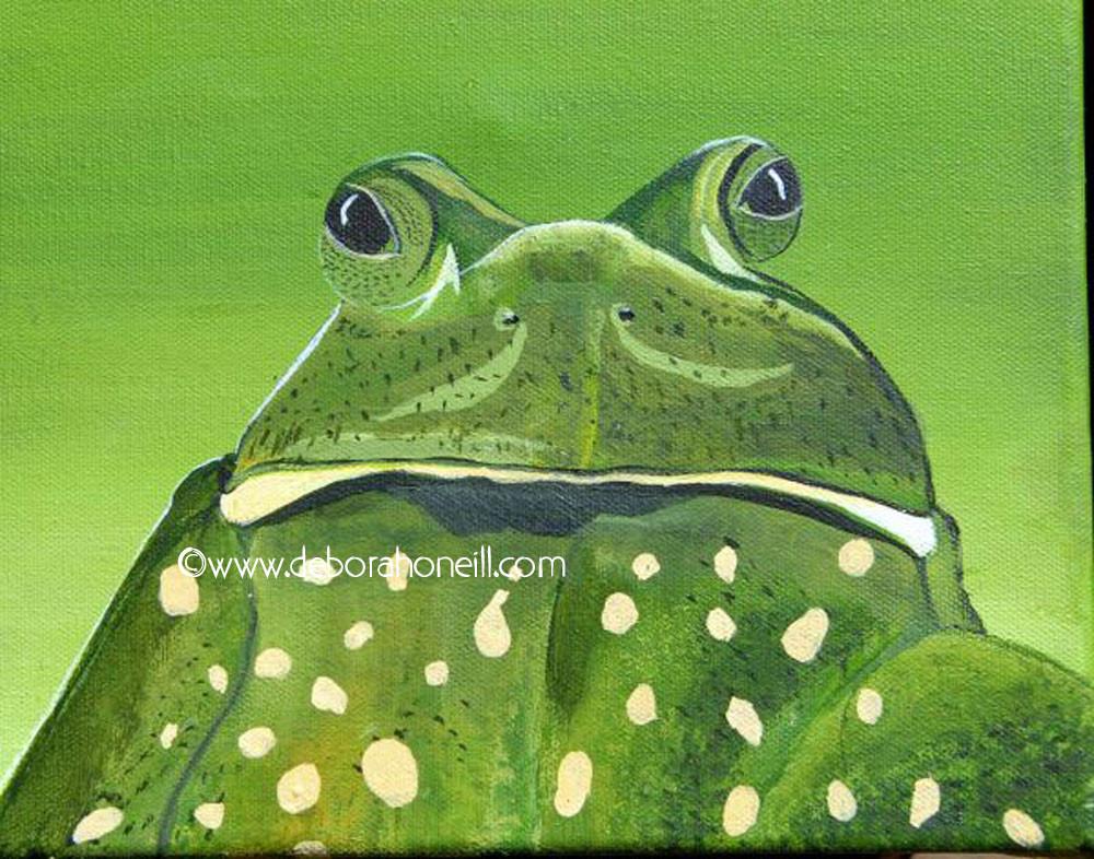 1000x786 Painting Print, The Frog, 16x20 Deborah O'Neill European - Frog Painting
