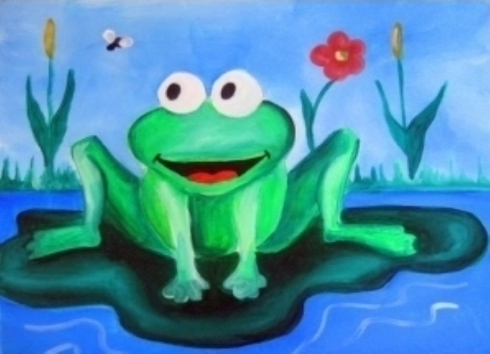 1000x724 Frog Wallpaper Border Decal Wall Art Pond Woodland Animal Frogs - Frog Painting For Kids
