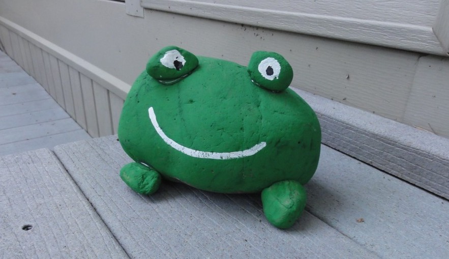 883x509 Kids Diy Painted Stone Frog - Frog Painting For Kids