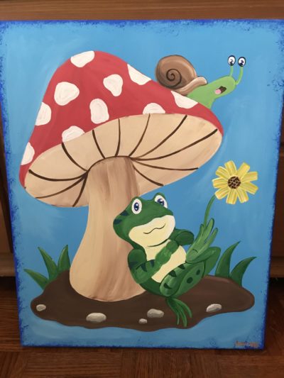 400x533 Rohrbach's Farm Kids Paint Class Mushroom And Frog - Frog Painting For Kids