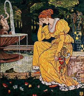 351x400 Frog Prince And The Maiden Walter Crane Reproduction 1st Art Gallery - Frog Prince Painting