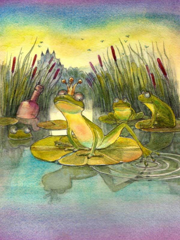 600x801 Watercoloring Daily Frog Prince - Frog Prince Painting