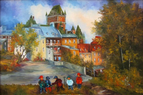 500x333 La Partie De Ballon Coup De Pied - Frontenac Painting