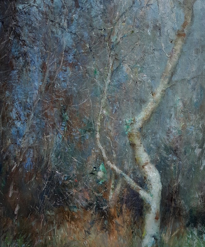 663x800 Paul Kelly Morning Frost And Bird Feeder Painting Killarney - Frost Painting