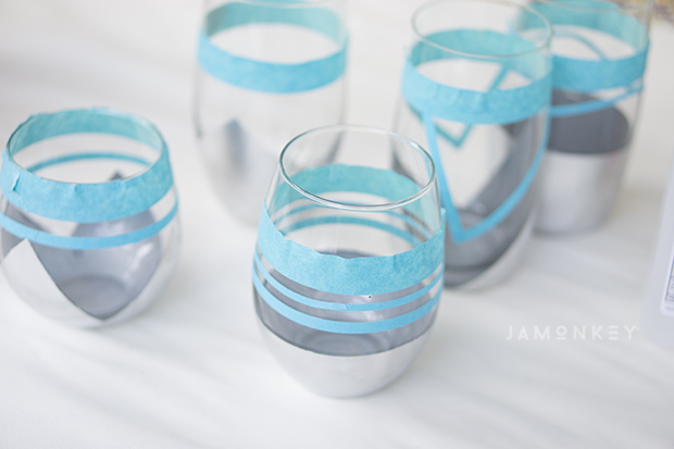 620x413 Diy Metallic And Sea Glass Drinking Glasses Jamonkey - Frosted Glass Painting