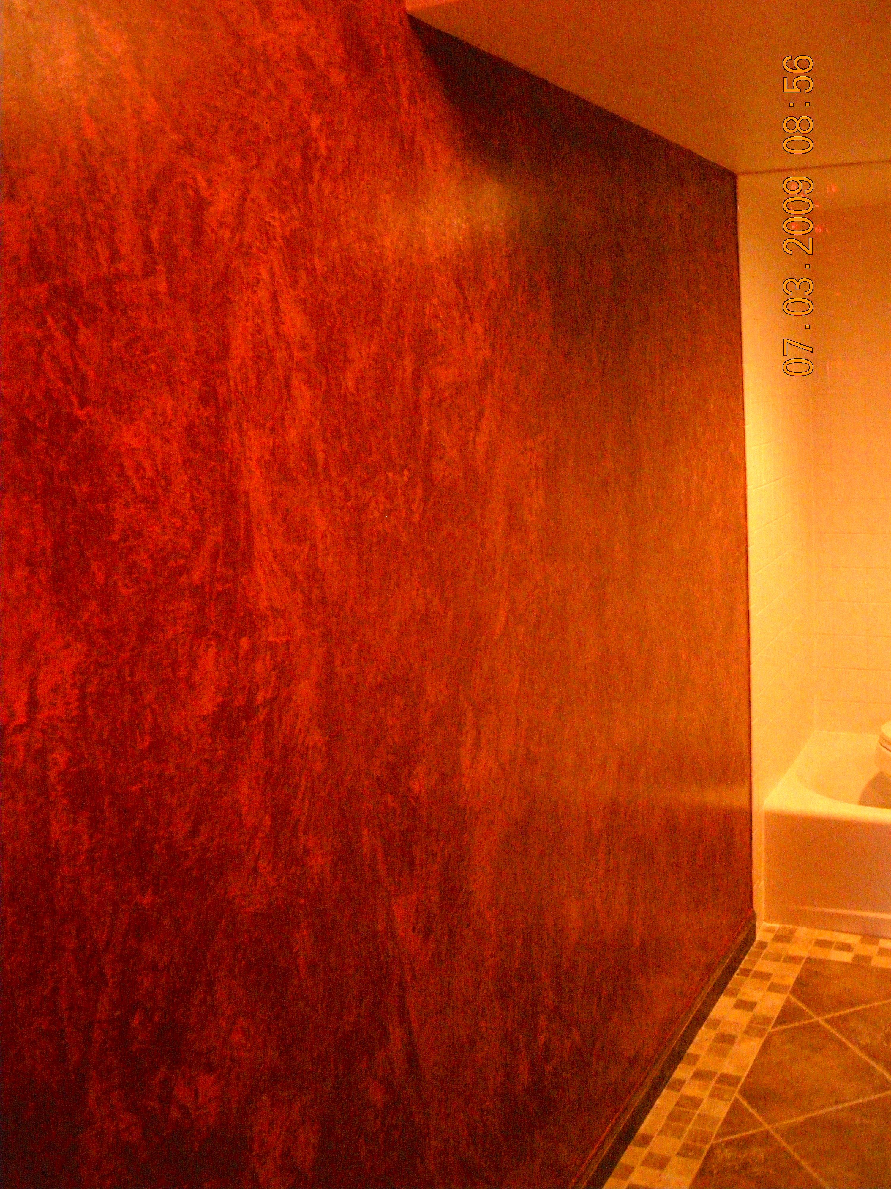 3000x4000 Painted Frottage Bathroom Walls Custom Interior Painting - Frottage Painting