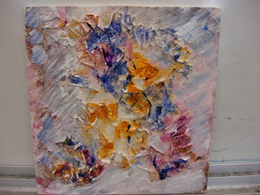 375x281 Patricia Gray Interior Design Mixed Media Painting - Frottage Painting