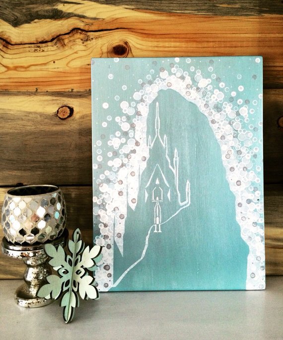 570x684 Frozen Castle Paintingelsa's Castlefrozen - Frozen Castle Painting