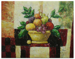 300x237 Oil Painting Of Still Lifes Fruit Basket On The Table Cubism Style - Fruit Basket Oil Painting