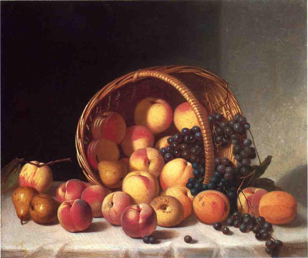1059x890 Still Life With A Basket Of Fruit Date Unknown Painting John - Fruit Basket Oil Painting