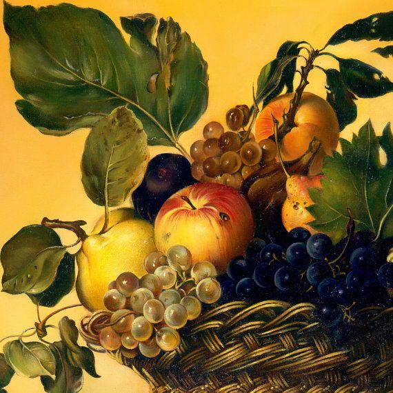 570x570 Fruits Basket Original Canvas Oil Painting Handmade Caravaggio - Fruit Basket Oil Painting
