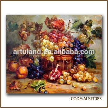 350x350 Fruit Basket Oil Painting Of Grape - Fruit Basket Oil Painting