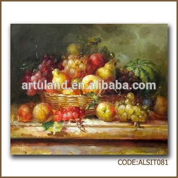 350x350 Fruit Basket Oil Painting Of Pear - Fruit Basket Oil Painting