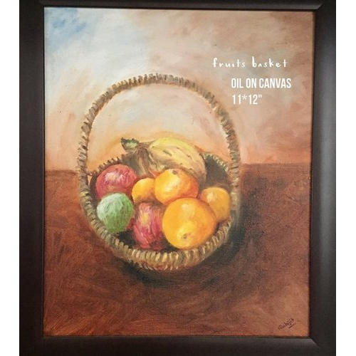 500x500 Fruit Basket Painting, Sajavati Chitrakariyan, - Fruit Basket Painting
