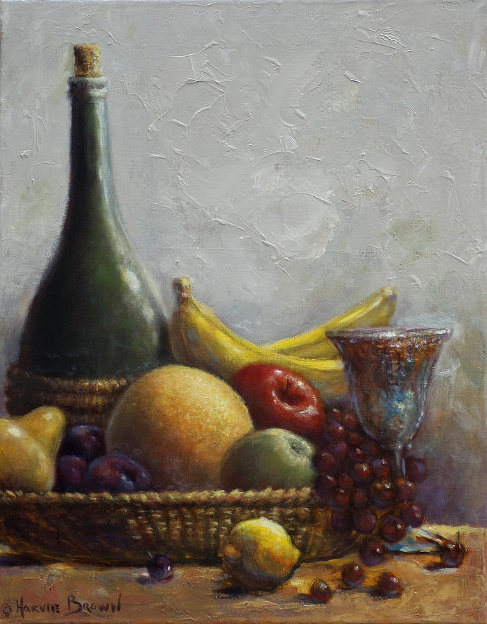702x900 Fruit Basket Painting By Harvie Brown - Fruit Basket Painting