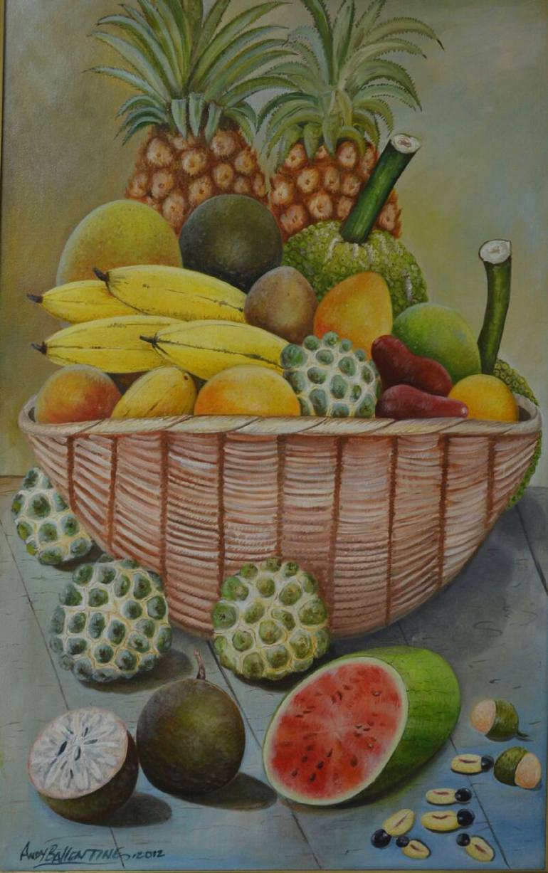 770x1227 Saatchi Art Fruit Basket Painting By Andy Ballentine - Fruit Basket Painting