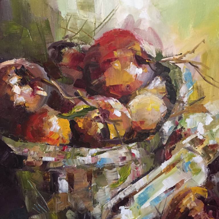 770x770 Saatchi Art Fruit Basket Painting By Thong Le - Fruit Basket Painting