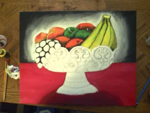 480x360 Fruit Bowl Painting - Fruit Basket Painting