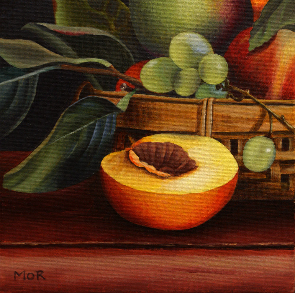1000x996 Fruit Basket (Dietrich Moravec) - Fruit Basket Painting