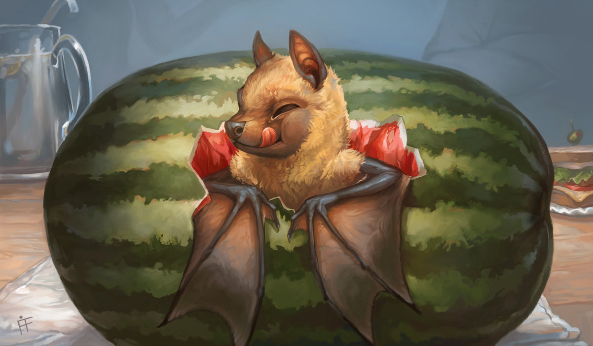 1170x683 Animals Anonymous Bats By Mouselemur - Fruit Bat Painting