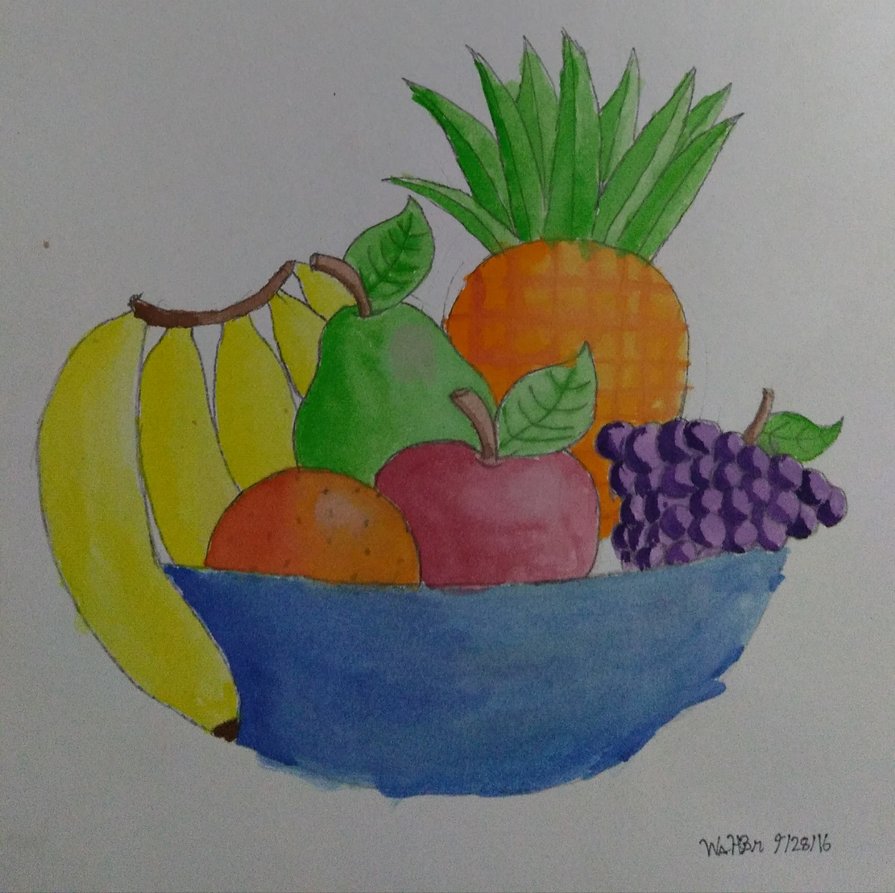 895x893 Fruit Bowl (Painting) By Nendaikishazero - Fruit Bowl Painting