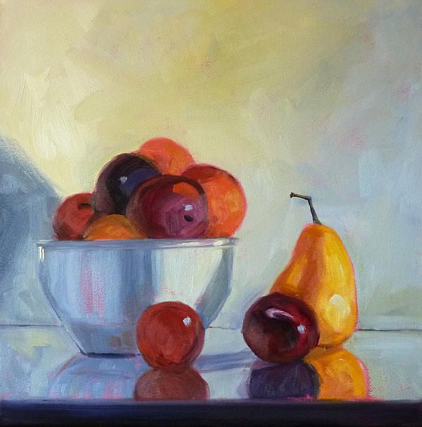 600x608 Fruit Bowl Painting By Nancy Merkle - Fruit Bowl Painting