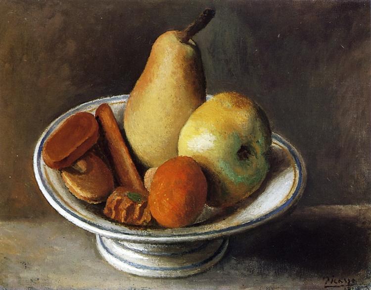 750x585 Fruit Bowl With Fruit, 1918 - Fruit Bowl Painting