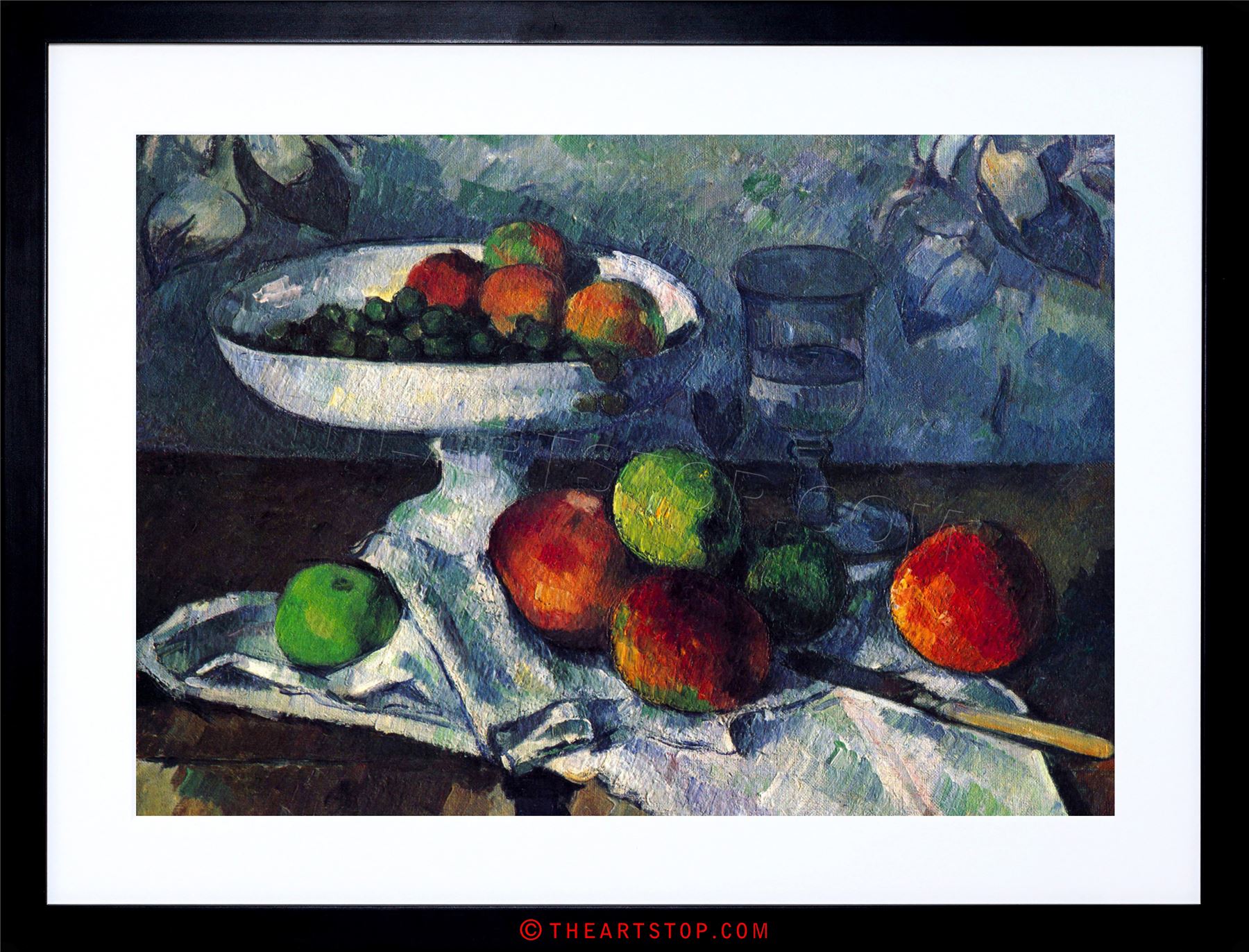 1800x1372 Painting Cezanne Still Life With Fruit Bowl Framed Print F12x5176 - Fruit Bowl Painting