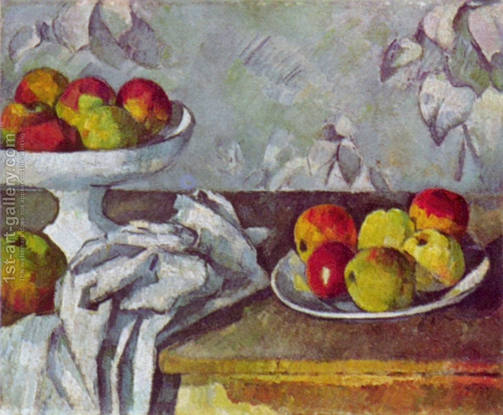 1000x826 Still Life With Apples And Fruit Bowl Paul Cezanne Reproduction - Fruit Bowl Painting
