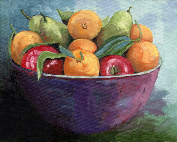 600x482 Bowl Of Fruit Sold Ria Hills - Fruit Bowl Painting