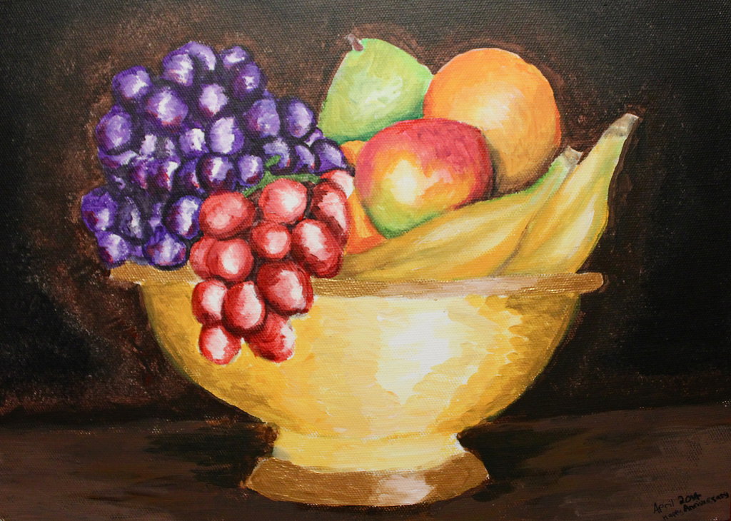 Fruit In A Bowl Painting at PaintingValley.com | Explore collection of ...