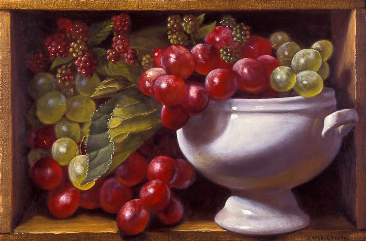 720x475 Denise Mickilowski Fruit And Vegetable Paintings - Fruit In A Bowl Painting