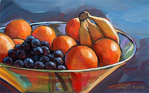 500x313 Fruit Bowl (Or, A Day When The Paint Behaved) - Fruit In A Bowl Painting
