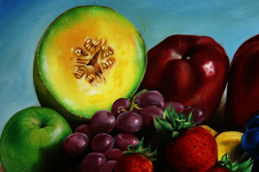 900x600 Fruits Oil Painting Detail. By Wbmstr - Fruit Oil Painting
