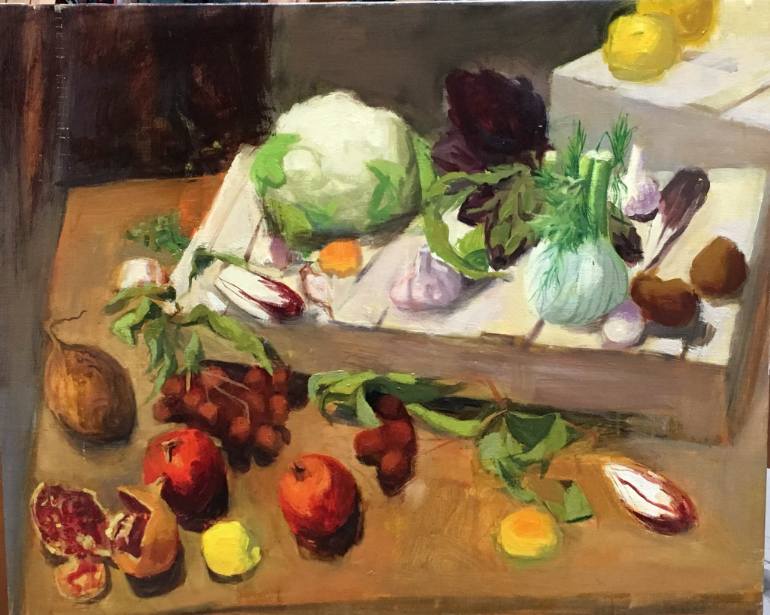 770x615 Saatchi Art Our Fruits And Vegetables Painting By Daniel Fisher - Fruits And Vegetables Painting